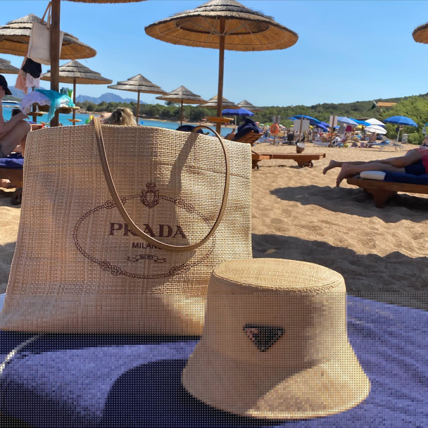 Prada logo-print canvas tote bag
