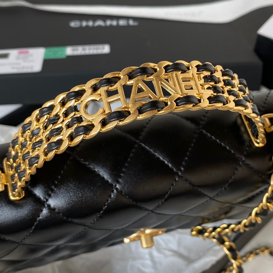 CHANEL Handbag AP3240 GP Black Size 19 cm