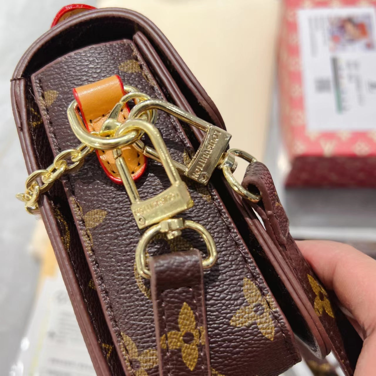 Lo vu messenger bag with long shoulder strap