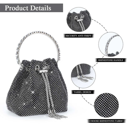 UBORSE Women Evening Clutch Bags Sparkly Diamond Glitter Bag Elegant Crystal Wedding Purse Rhinestone Party Bridal Handbag