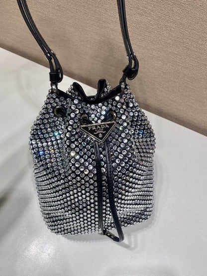 Prada Satin Mini-Bag With Crystals size 16 x 21 x 10 cm