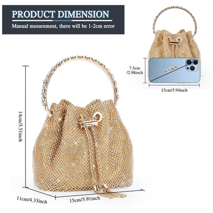 UBORSE Women Evening Clutch Bags Sparkly Diamond Glitter Bag Elegant Crystal Wedding Purse Rhinestone Party Bridal Handbag