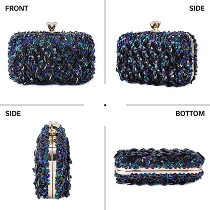 UBORSE Women Wedding Clutch Rhinestone Bling Sequin Evening Bags Vintage Crystal Beaded Cocktail Party Party Purse