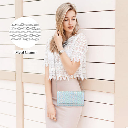 UBORSE Women Clutch Bag Evening Bag Elegant Women Chain Shoulder Bag Wedding Clutch Small Bridal Purse for Wedding Cocktail