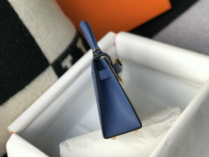Hermes Handle Bag 19cm Blue